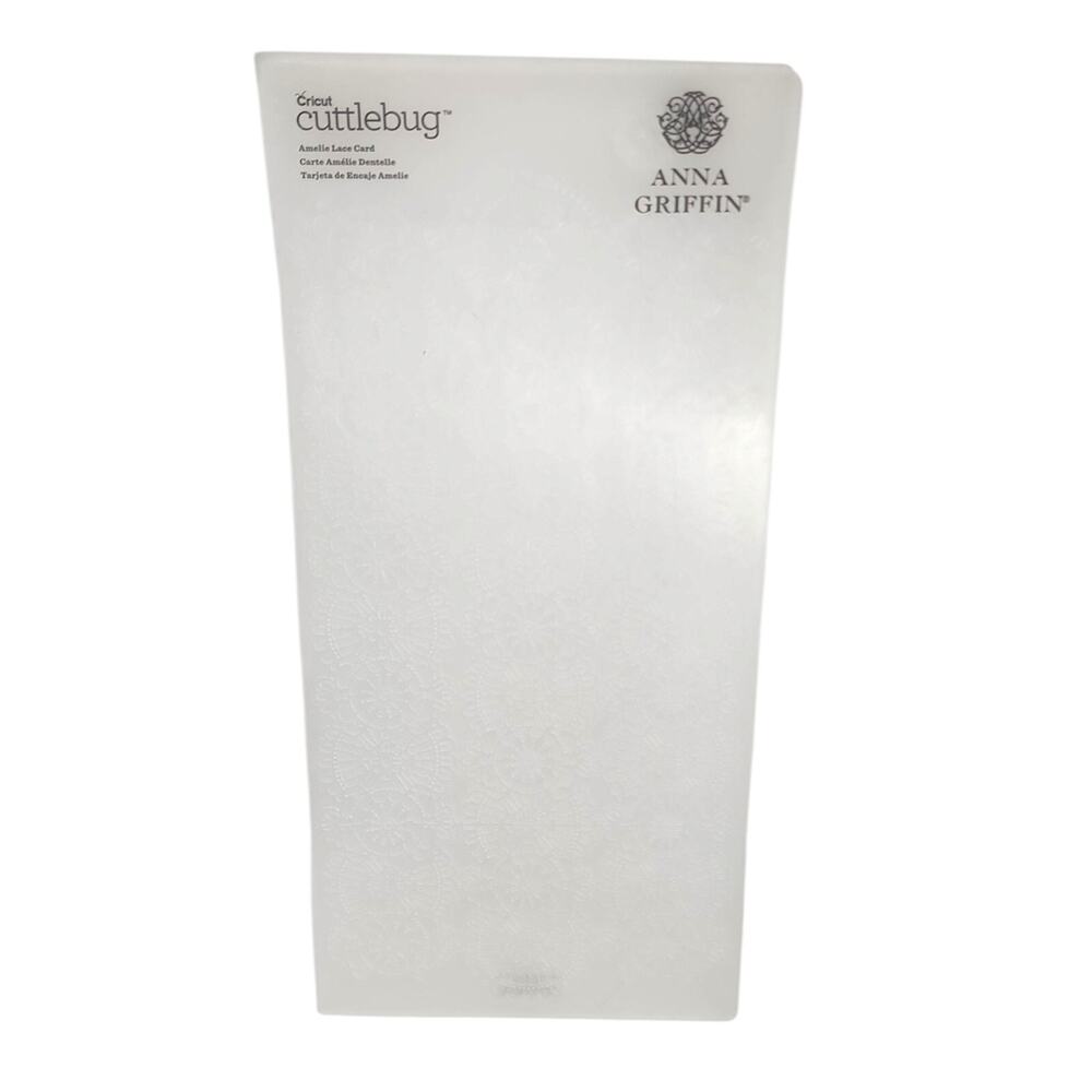 Anna Griffin Cricut cuttlebug Amelie Lace Card Embossing Folder 12” Long